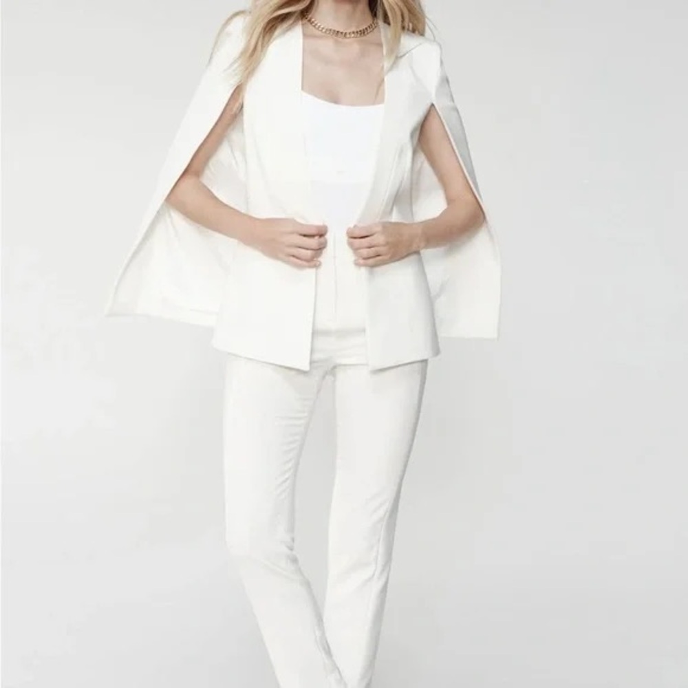 BCBGMAXAZRIA Elegant Ivory Women's Cape Blazer